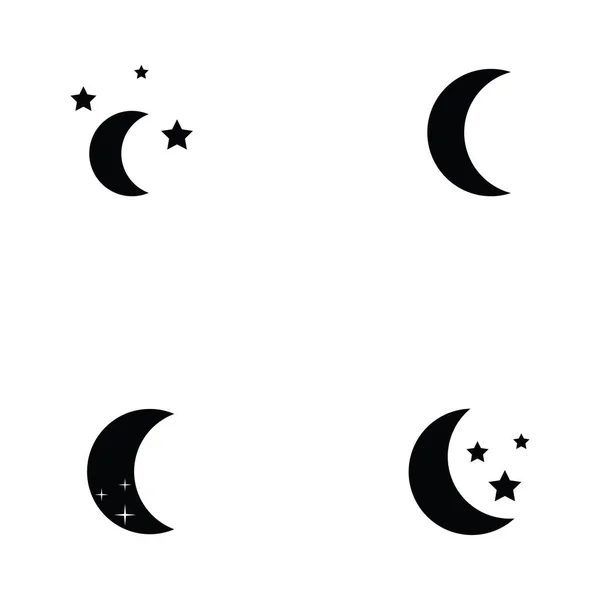 Moon icon set — Stock Vector