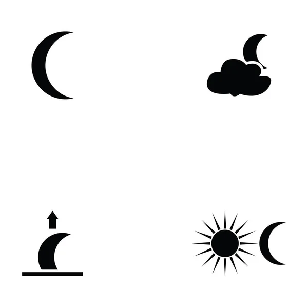 Conjunto de icono de luna — Vector de stock