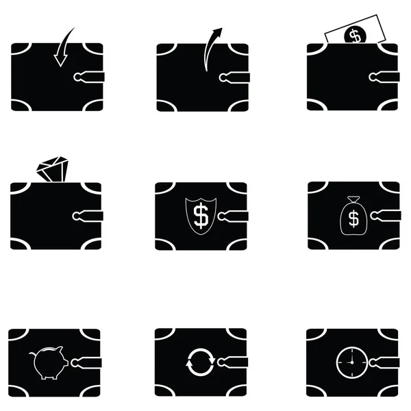 Wallet icon set — Stock Vector