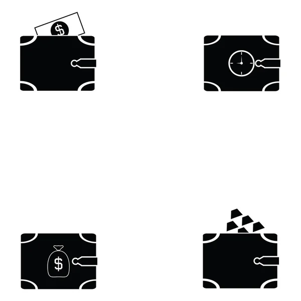Wallet icon set — Stock Vector