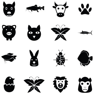 Hayvanlar simgesi seti