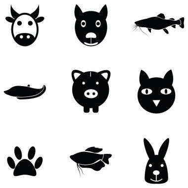 Hayvanlar simgesi seti