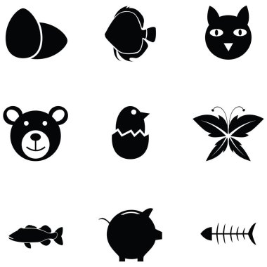 Hayvanlar simgesi seti