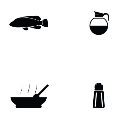 Çin yemeği Icon set