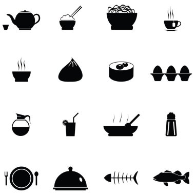 Çin yemeği Icon set