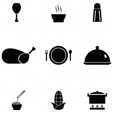 Çin yemeği Icon set