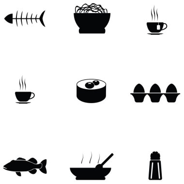 Çin yemeği Icon set