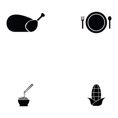 Çin yemeği Icon set