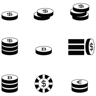 madeni para Icon set