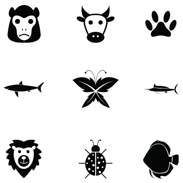 Conjunto de iconos animales — Archivo Imágenes Vectoriales