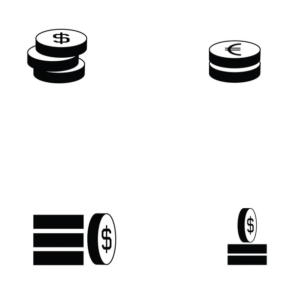 Icône de pièce ensemble — Image vectorielle