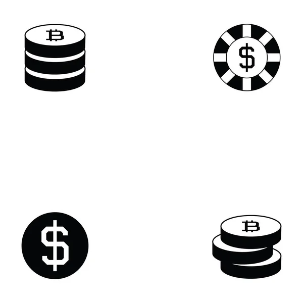Conjunto de iconos moneda — Vector de stock