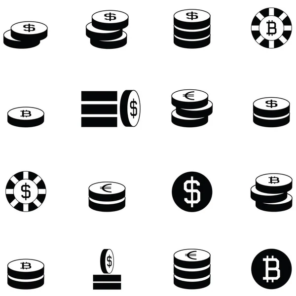 Coin icon set — Stock Vector