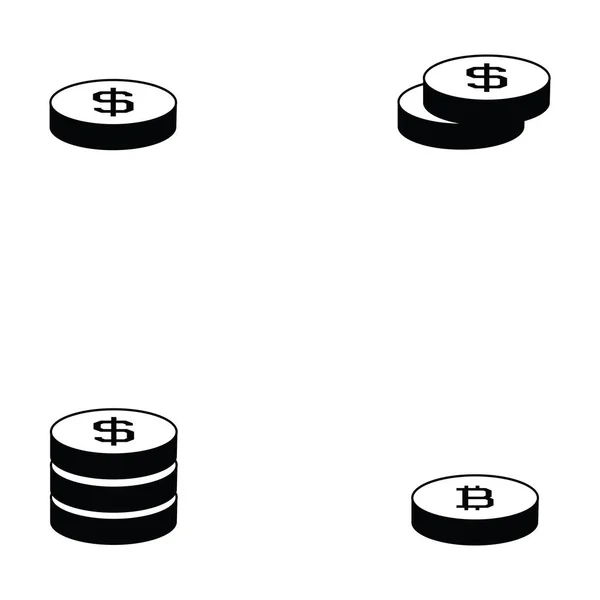 Coin icon set — Stock Vector