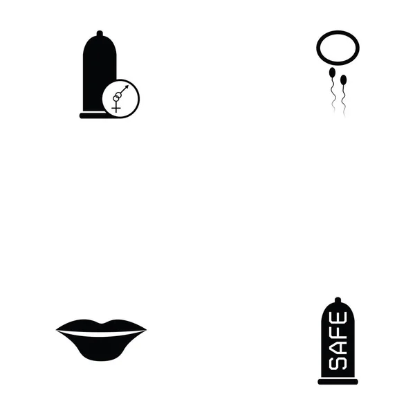 Veilige sex pictogramserie — Stockvector
