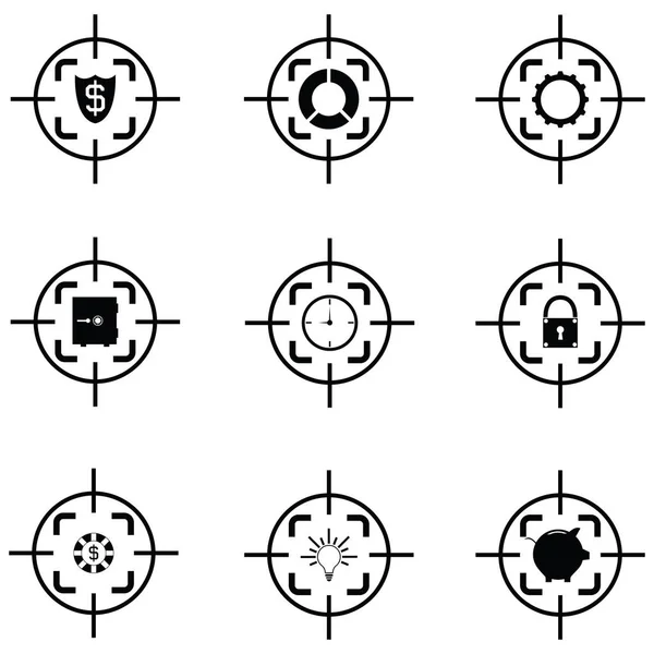 Conjunto de iconos objetivo — Archivo Imágenes Vectoriales