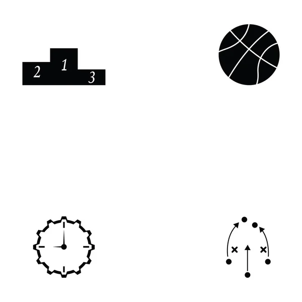 Juego de iconos de baloncesto — Vector de stock