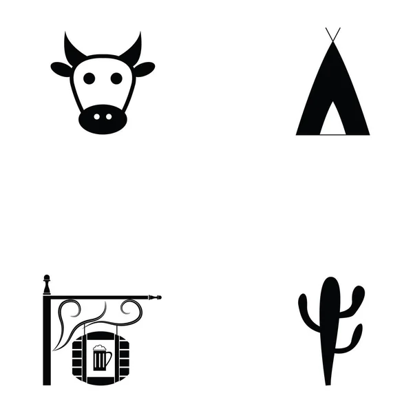 Ensemble d'icônes Cowboy — Image vectorielle