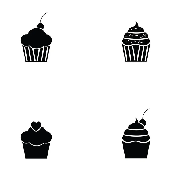 Cupcake Icon set — Stok Vektör