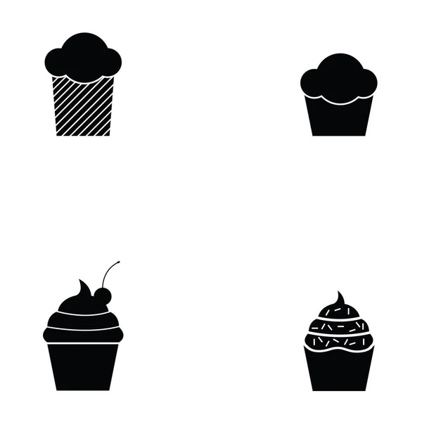 Cupcake Icon set — Stok Vektör