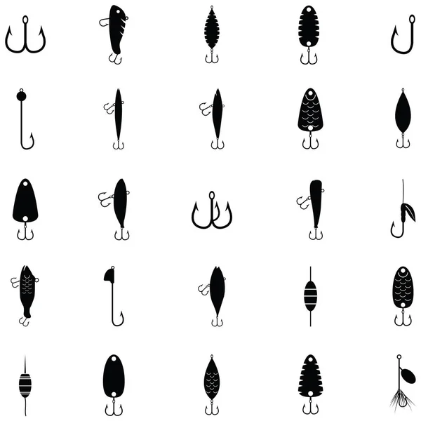 Appâts de pêche icône ensemble — Image vectorielle