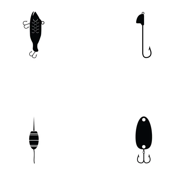 Cebos de pesca icono conjunto — Vector de stock