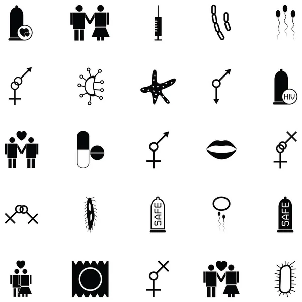 El conjunto de iconos del VIH — Archivo Imágenes Vectoriales