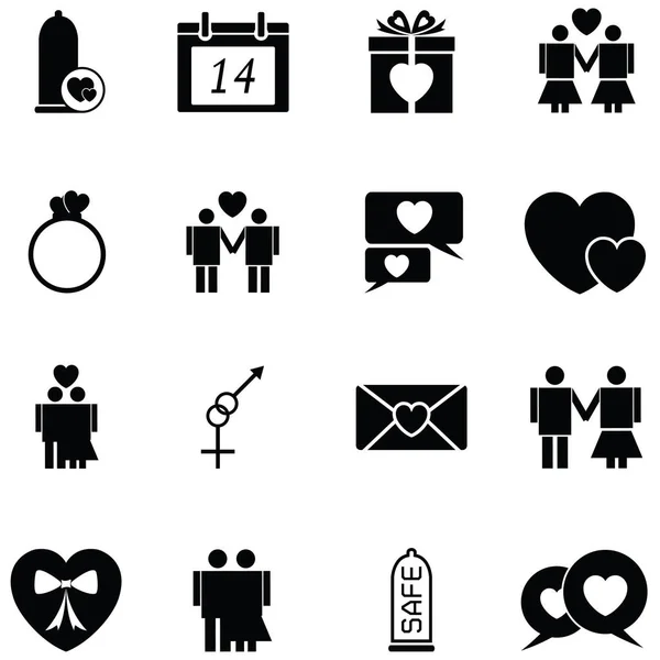 Ensemble icône amour — Image vectorielle