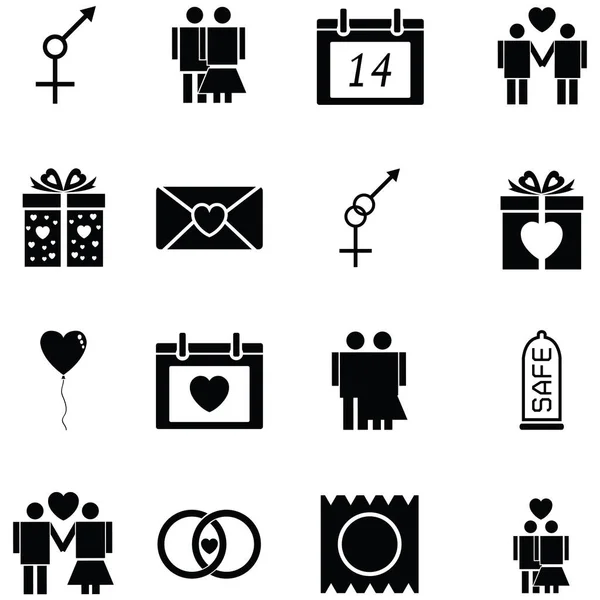 Juego de iconos de amor — Vector de stock