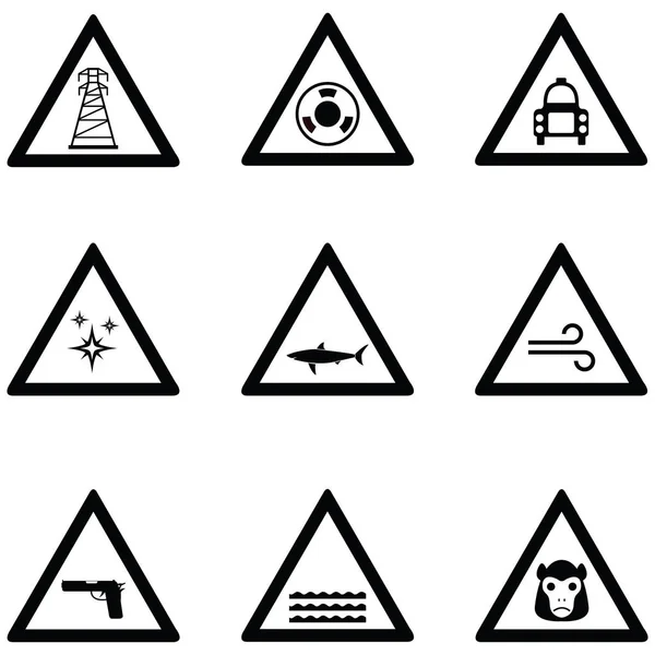 Conjunto de iconos de advertencia — Vector de stock