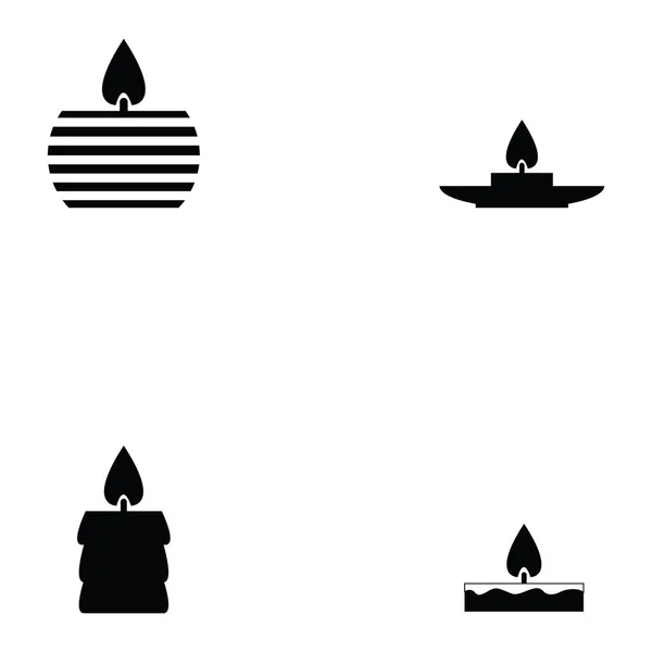 De pictogrammenset voor kaarsen — Stockvector