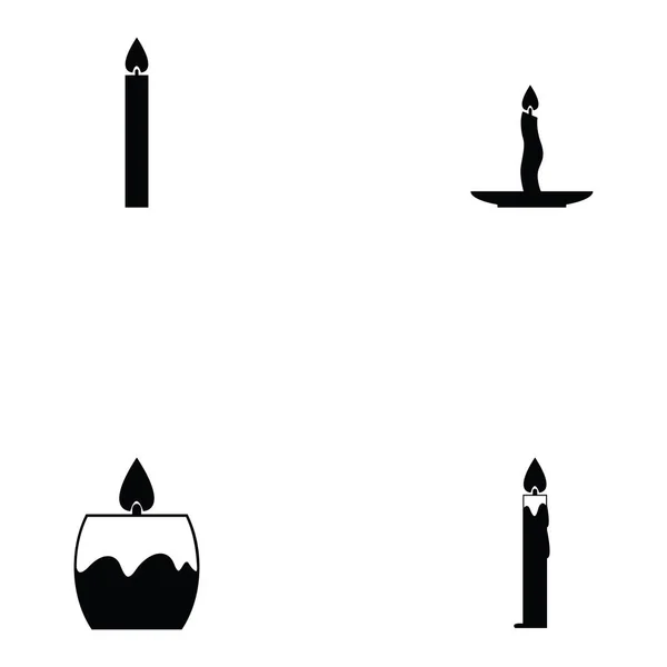 Svíčky sada ikon — Stockový vektor