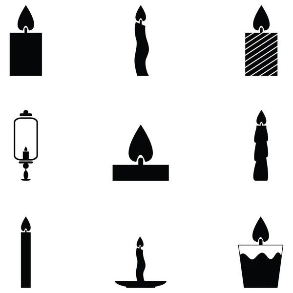 Svíčky sada ikon — Stockový vektor