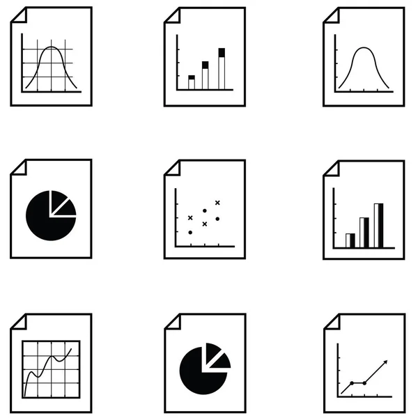 Набор значков диаграмм — стоковый вектор
