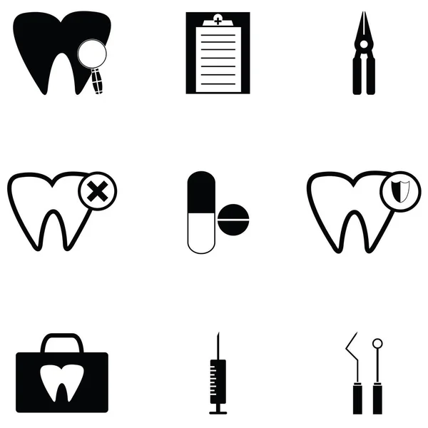 Conjunto de ícone dentista —  Vetores de Stock