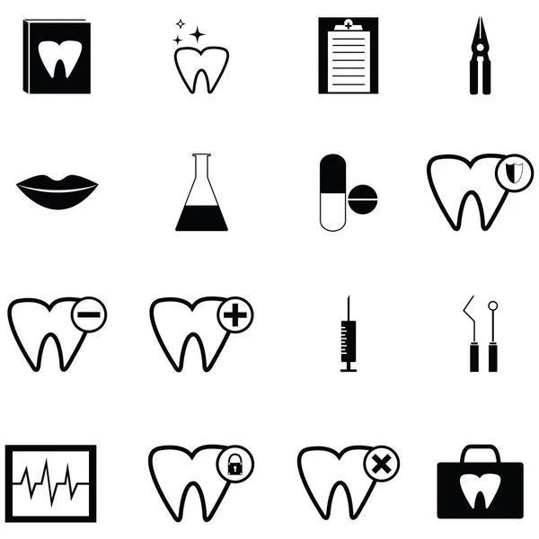 Conjunto de iconos dentista — Vector de stock
