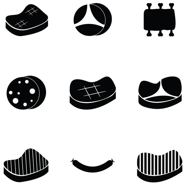 Domuz eti Icon set — Stok Vektör