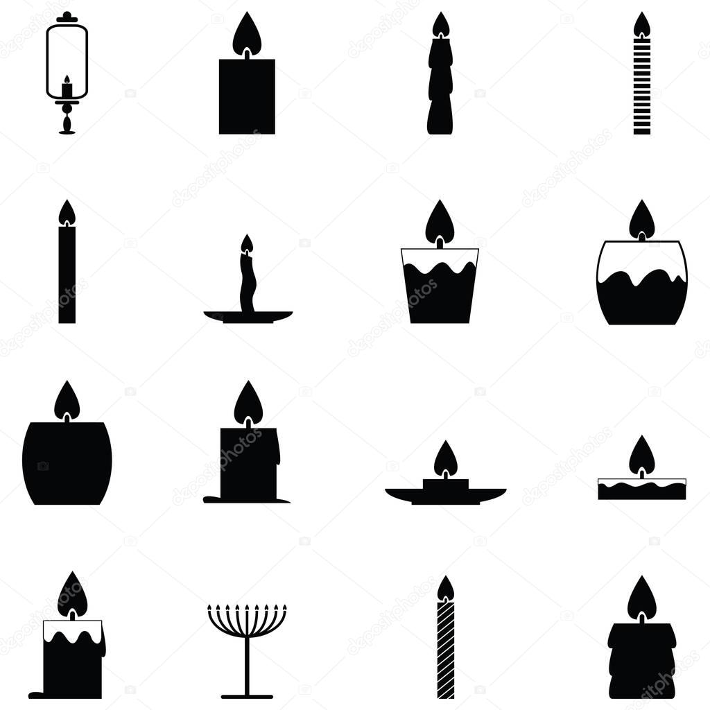 candles icon set