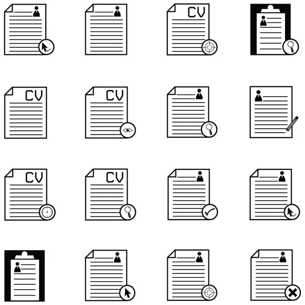 Curriculum vitae icono conjunto — Archivo Imágenes Vectoriales