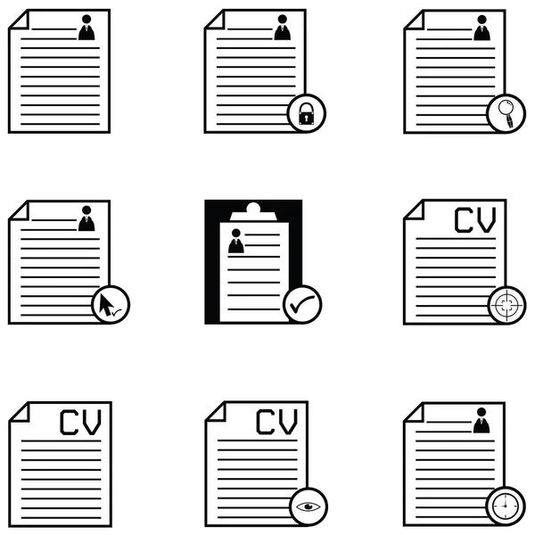 Hervatten van de pictogrammenset — Stockvector