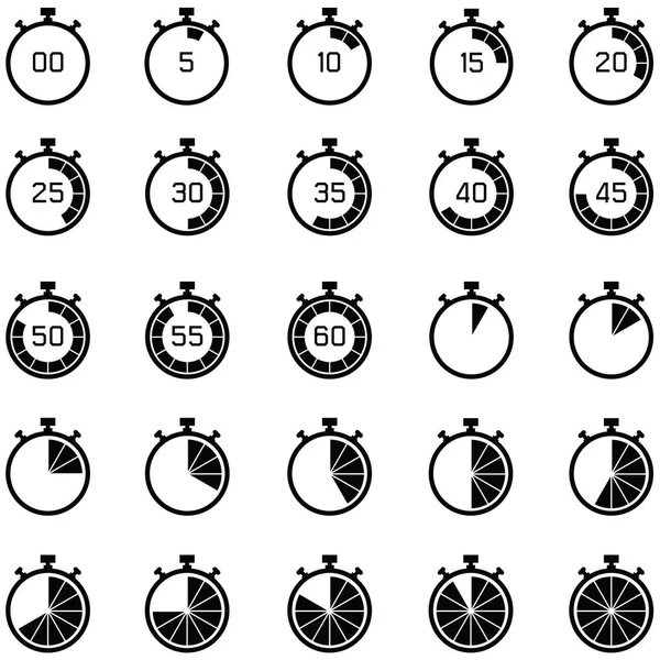 Set icona cronometro — Vettoriale Stock
