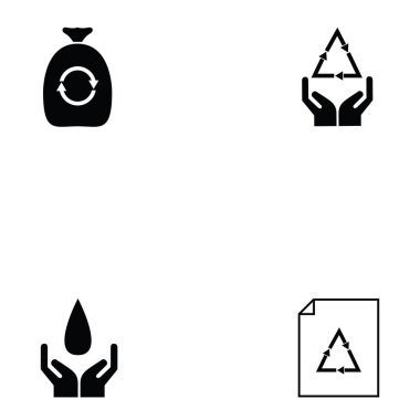 Geri dönüşüm simgesi seti