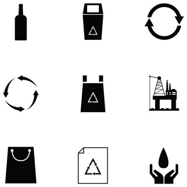 Geri dönüşüm simgesi seti