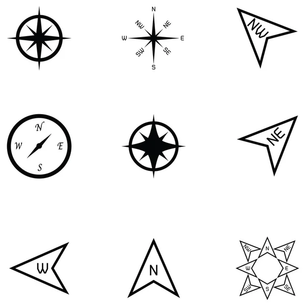 Набор значков компаса — стоковый вектор