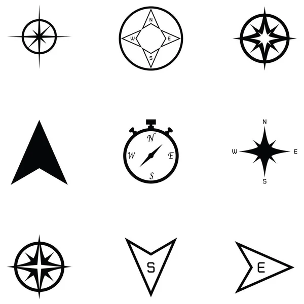 Kompass ikon set — Stock vektor