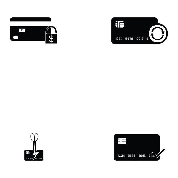Jeu d'icônes cartes de crédit — Image vectorielle