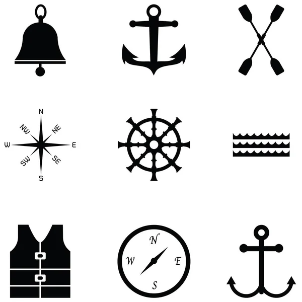 Набор морских иконок — стоковый вектор