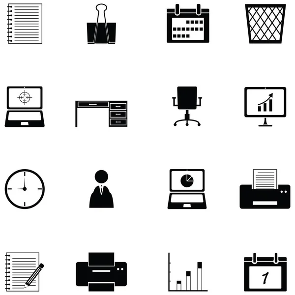 Zestaw ikon Wyposażenie biura — Wektor stockowy