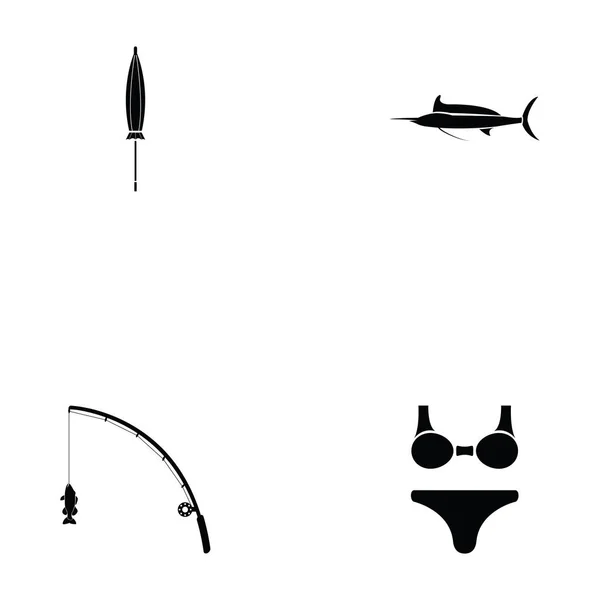 Ensemble icône de mer — Image vectorielle