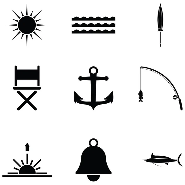 Conjunto de iconos mar — Vector de stock